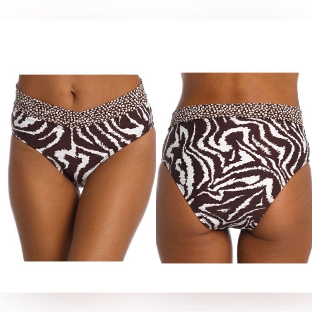 La Blanca Nwt Fierce Lines Crossover High-Waist Bottom Size 8